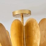 American Retro Gold Foil Semi-Flush Mount Ceiling Light - Image 5