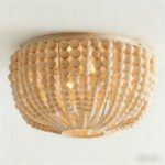 Wooden Beaded Flush Mount Light | Entryway & Hallway Ceiling Light - Image 6