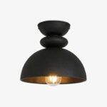 Pebble-Shaped Semi-Flush Mount Ceiling Light – Industrial French Mid-Century Modern Lighting for Entryway & Hallway