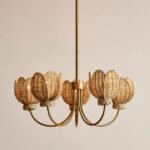 Handwoven Rattan Flower Chandelier | American Retro French Vintage Pendant Light for Living Room & Bedroom