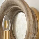 Vintage Wooden Mirror Wall Sconce | French Rustic Sconce for Bedroom, Hallway & Living Room - Image 5