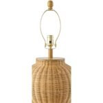 handwoven rattan table lamp,  rustic woven lighting , coastal style table lamp, artisanal woven lamp - Image 6