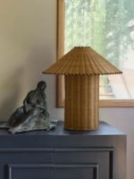 Rattan Table Lamp | American Retro & French Mid-Century Modern Bedside Lamp for Bedroom & Living Room - Image 7
