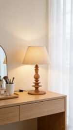 Handcrafted Wooden Table Lamp: Timeless American Vintage for Modern Spaces - Image 5