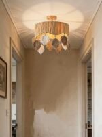 Handcrafted Natural Raffia Ceiling Lamp | Bohemian & American Rustic Lighting for Bedroom & Living Room - Image 6