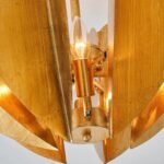 American Retro Gold Foil Semi-Flush Mount Ceiling Light - Image 6