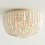 Wooden Beaded Flush Mount Light | Entryway & Hallway Ceiling Light