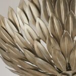 Vintage Leaf Chandelier Ceiling Light | Antique Gold Floral Semi-Flush Mount for Living Room - Image 7