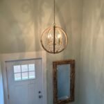 American Rustic Wood Globe Chandelier | Vintage Pendant Light for Dining Room & Living Room - Image 4