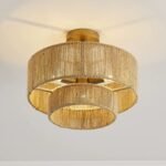 Hand-Woven Double Layer Jute Ceiling Light - Image 7