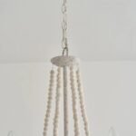 French Country & Rustic Farmhouse Wood Beaded Chandelier – 66cm - Image 7