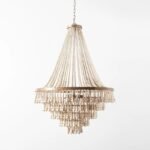 French Bohemian Wooden Bead Chandelier | Rustic Loft Pendant Light for Living Room & Dining - Image 9