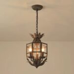 Rustic Farmhouse Iron Lantern Pendant Light - Image 9