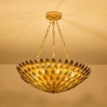 French Vintage Brass Leaf Chandelier – Artistic Statement Lighting for Bedroom & Dining Room - Image 3
