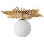 Sunburst Gold Flush Mount Ceiling Light - Image 6