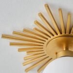 Sunburst Gold Flush Mount Ceiling Light - Image 4