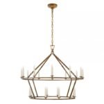 American Vintage 2-Tier Geometric Chandelier | Large Pendant Light for High-Ceiling Villas & Living Rooms - Image 7