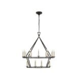 American Vintage 2-Tier Geometric Chandelier | Large Pendant Light for High-Ceiling Villas & Living Rooms - Image 8
