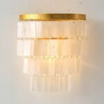 Natural Shell Tiered Wall Sconce | Coastal Vintage Wall Light for Bathroom & Bedroom - Image 4