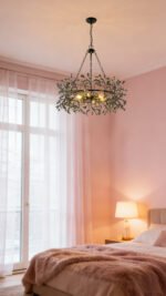 French Vintage Crystal Chandelier – 78cm Black Branch Design for Living Room & Bedroom - Image 2