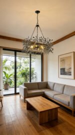 French Vintage Crystal Chandelier – 78cm Black Branch Design for Living Room & Bedroom - Image 5