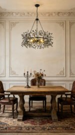 French Vintage Crystal Chandelier – 78cm Black Branch Design for Living Room & Bedroom - Image 4