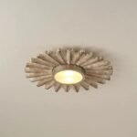 Vintage Sunburst Solid Wood Ceiling Light – 55cm - Image 11