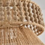 Boho Jute & Wood Bead Chandelier – Natural Rustic Pendant Light - Image 6