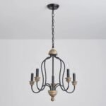 Rustic Farmhouse Chandelier | American French Style Pendant Light (Black/White, 42cm/53cm/71cm) - Image 11