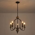 Rustic Farmhouse Chandelier | American French Style Pendant Light (Black/White, 42cm/53cm/71cm)