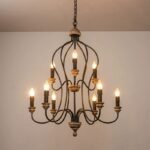 Rustic Farmhouse Chandelier | American French Style Pendant Light (Black/White, 42cm/53cm/71cm) - Image 2