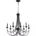 French Country Iron Chandelier | Black/White Wrought Iron Pendant Light (40-109cm) - Image 5