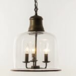 Bell Jar Glass Pendant Light | Vintage Industrial Farmhouse Chandelier for Kitchen & Dining