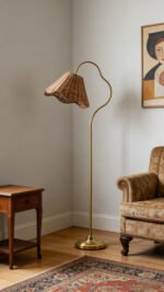 Rattan Floor Lamp | French Vintage & Mid-Century Modern Standing Lamp for Living Room & Bedroom - Image 6
