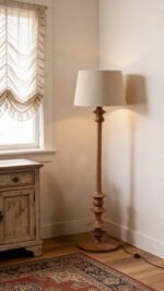 Handcrafted Wooden Floor Lamp: Timeless American Vintage for Modern Living - Image 3