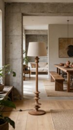 Handcrafted Wooden Floor Lamp: Timeless American Vintage for Modern Living - Image 5