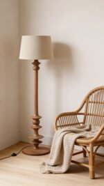 Handcrafted Wooden Floor Lamp: Timeless American Vintage for Modern Living - Image 2