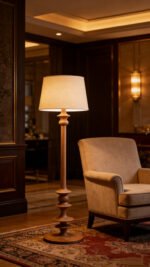 Handcrafted Wooden Floor Lamp: Timeless American Vintage for Modern Living - Image 4