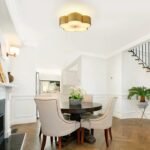 Distressed Black/Silver/Gold Floral Flush Mount | American Rustic Ceiling Lighting for Bedroom, Living & Dining - Image 5