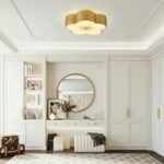 Distressed Black/Silver/Gold Floral Flush Mount | American Rustic Ceiling Lighting for Bedroom, Living & Dining - Image 3