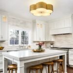 Distressed Black/Silver/Gold Floral Flush Mount | American Rustic Ceiling Lighting for Bedroom, Living & Dining - Image 2