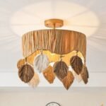 Handcrafted Natural Raffia Ceiling Lamp | Bohemian & American Rustic Lighting for Bedroom & Living Room - Image 2
