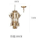 French Vintage Gothic Chandelier, Luxury Gold Leaf Pendant Light for Villa, B&B, Cafe, Restaurant, Living Room & Dining Room - Image 7