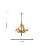 French Vintage Wooden Chandelier, Baroque Carved Pendant Light for Villa, B&B, Living Room & Dining Room - Image 9