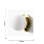 Mid-Century Modern Globe Wall Sconce, Brass Frosted Glass Wall Lamp for Bathroom, Bedroom, Living Room - Image 9