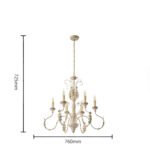 French Country Distressed Wood Chandelier, 6-Light Vintage Candle Chandelier for Living Room, Dining Room - Image 10