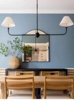 French Retro Long Linear Chandelier, Vintage Designer Dining Room Pendant Light, Mid-Century Modern Island Light for Kitchen, Living Room - Image 4