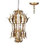 French Vintage Gothic Chandelier, Luxury Gold Leaf Pendant Light for Villa, B&B, Cafe, Restaurant, Living Room & Dining Room