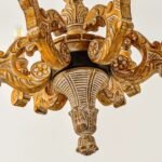French Vintage Wooden Chandelier, Baroque Carved Pendant Light for Villa, B&B, Living Room & Dining Room - Image 5