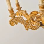 French Vintage Wooden Chandelier, Baroque Carved Pendant Light for Villa, B&B, Living Room & Dining Room - Image 7